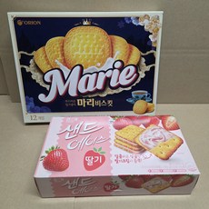 크라운 마리비스킷 +해태 샌드에이스 딸기 /학교 사무실 간식 회의할때 출출할때 (총426g), 426g