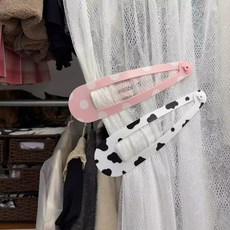 초대형 똑딱핀 커튼 문발 커튼핀 인테리어 방 꾸미기 소품, 1개, [2개입] 핑크화이트도트+얼룩