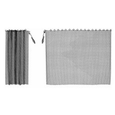 벽난로 스크린 메쉬 커튼 2 개 - 20 "X24" 장작 난로 스파크 가드 체인용 벽난로 메쉬 스크린, 검은색