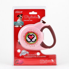 강아지 르칙 스타일리스타 자동줄, 핑크독, 1개