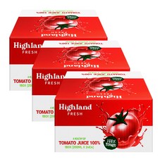 하이랜드 프레쉬 100% 토마토 주스 200mlX24팩X3박스, 200ml
