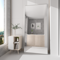 Brendayia 전신거울 1650x600mm 초대형 사이즈 전신거울 벽걸이 현관거울 스탠드 전신거울 침실 욕실 거실 탈의실, 실버