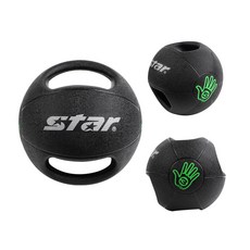 핸들 메디신볼 ER161 발란스운동 복근 근력강화, 3kg, 1개, 블랙