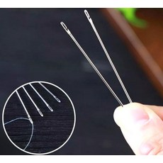 돗바늘 귀큰바늘 바늘실끼우개 바늘꿰기 바느질도구에덴홈, 1개, 실버(12개세트)