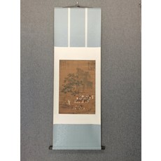 趙佶 文會圖 數字複刻版 宣紙裝飾掛畫 58x170釐米, 參考詳情頁