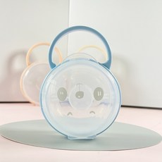 D1 台灣速發 寶寶奶嘴收納盒 嬰兒奶嘴盒 防掉奶嘴收納盒 防塵奶嘴盒 奶嘴存儲盒, 1個, 藍色