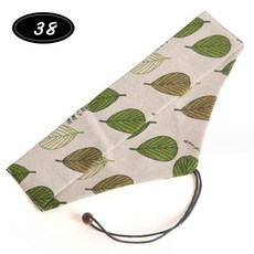 日式和風餐具收納袋，綁繩設計刀叉湯匙環保餐具袋，臺灣現貨快速出貨交換禮物推薦, 1個, 橫開綁繩款, 葉脈