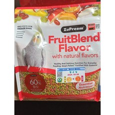 멸균 [ZuPreem] 쥬프림 후르트블렌드 필수영양 907g 중형 왕관 모란 코뉴어 과일맛, 1개