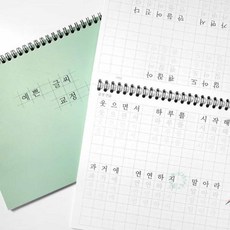 고매한 글씨교정 노트 글씨교정교본, 민트그린