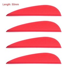 양궁 깃털 1.75/2/3 인치 60 개 6 색 드롭 모양 컷 플레칭 고무 화살 베인 애호가용 플라스틱 플레치, 07 2inch red, 1개