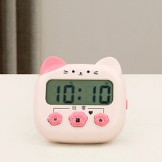 可愛貓咪造型電子計時器，正倒計時功能, 粉色