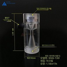 투명 벤츄리관 유리 벤추리 진공 음압 교환기 벤츄리 인젝터, 3. SSQ-130, 1개