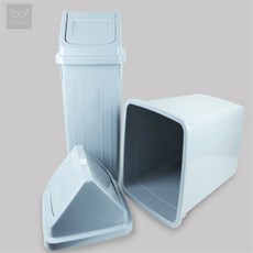 AJAJA 많이봤지 그네뚜껑 사각 휴지통 그레이 사각휴지통 해달휴지통, 5호 35L