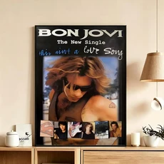 포스터 HD 아트 방수 접착식 벽 장식 가정 장식(거실 침실 바) 미적 감각의 록 밴드 B-Bon J-Jovi, 01 15X20cmNoframe, 14 White1