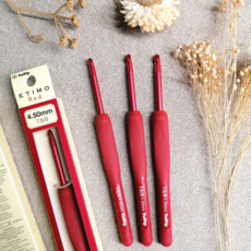 패션메이드튤립 에티모 레드 코바늘(1호~10호) 선택, 5호