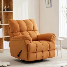 리클라이너 소파베드 회전 전동 슬라이딩 1인용 모션소파 편안한, 전동 (앉기+눕기+흔들림+회전)+USB+온열마사지+음성, 5. 오렌지 플란넬