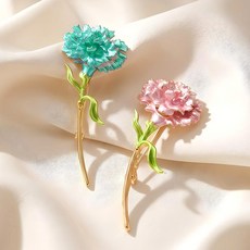 카네이션 브로치 뱃지 핀 어버이날 스승의날 부부의날 선물 2p 세트, 1개, 블루골드x핑크골드