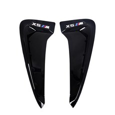 電鍍銀色鋼琴亮黑葉子板側標側風口飾條2入一組，ABS材質，適用於14-18年X5, 1個, 鋼琴亮黑