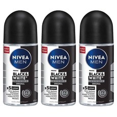 니베아 Nivea MEN 48h 맨 블랙앤화이트 데오드란트, 3개, 50ml