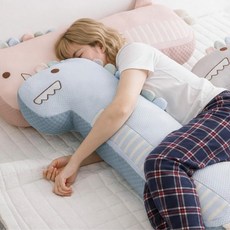 여름 바디필로우 인형 냉감 롱쿠션 안고자는 긴 베개, 블루