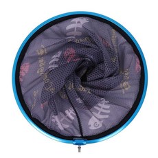 釣友俱樂部 鋁合金抄網頭 防掛鈎 細眼 密眼 撈魚網兜 超輕納米 加深網抄頭 釣魚抄網 撈魚網頭, 普通款直徑30CM深16cm藍色無桿