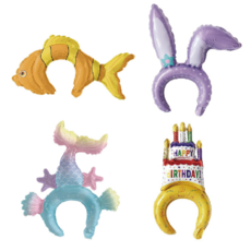 파티은박헤어밴드 4종세트 풍선머리띠, 1세트