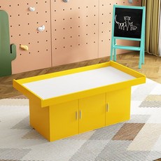 수제 테이블 장난감 대형 블록 상업용 모래 놀이터 기구 어린이 놀이터용 테이블과 캐비닛, 5. 160x80x55 노란색 (테이블)
