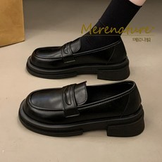 오늘출발 메르나뛰 심플 민자 부드럽고 발편한 통굽 로퍼 키높이 청키 여성 단화 ME601