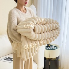 에블 겨울 담요 토끼털 부드러운 보온 두꺼운 소파 이불