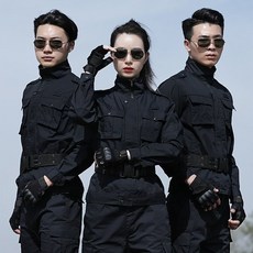 哆哆購 工程背心 反光衣 工程背心 保安作訓服套裝 男黑色耐磨耐髒夏季透氣制服女執勤勞保作訓工作服, 1個, 單件作訓下褲,180