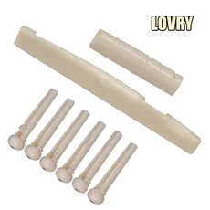 Miwayer 8 PCS 6 현 어쿠스틱 기타 브리지 세트 ABS 핀 안장 액세서리 키트