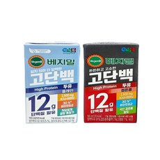 베지밀 고단백 두유 플레인 + 검은콩 혼합구성, 190ml, 12개