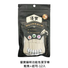優寶 貓咪功能性潔牙骨 12支/包, 1個, 鮭魚+起司 ( 12支/包 )