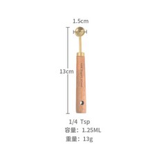 不鏽鋼量杯帶刻度杯定量勺克數勺咖啡量杯廚房烘培工具, 1個, 長柄金色1.25ml