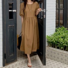 보리맘 셔링 바스락 여름 롱 원피스