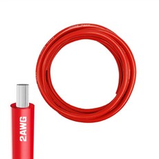 세인테크 실리콘 케이블 전선 8 6 4 2 AWG 8 16 25 35 SQ DIY 배선 차량 배터리 인버터 파워뱅크, 2AWG, 3m, 빨강(Red)
