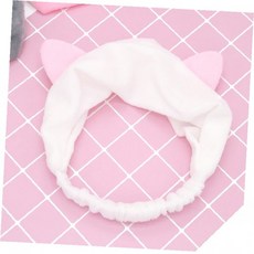 고양이 귀 세안 헤어밴드 세수 머리띠 세안망 화장 클렌징 뷰티 목욕 샤워 귀여운, 1개, 연핑크