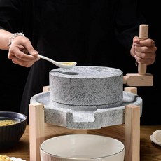 온모드 멧돌 멧도리 옛날 두부 전통맷돌 분쇄기 절구, 내추럴 스톤 맷돌 30cm 40cm, 기본 색상