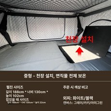 pinkri 루프탑텐트 캠핑 차박 차박텐트 하드탑, 기본 사용 인원, [선루프 오픈] 중형 전체커버 직물