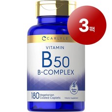 Carlyle 칼라일 비타민 B50 복합체 비건, 3개, 180정