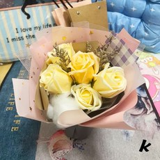 香皂花藝造型擺飾 母親節康乃馨香皂花束, 1個, K