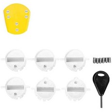 ZJchao 서핑 핀 플러그 6pcs 흑백 플라스틱 컵 플러그 보드 FCS 원형 G5 박스 및 나사 키, 2#, 1개