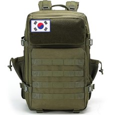 45L 대용량 군용 병사 등산 캠핑백 + 태극기 패치 방수 옥스포드 원단 소재 운동 피트니스 여행 아웃도어 등 다양한 장소에 적합 남녀 공용