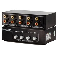 WisWinDa 4인치 1-Out RCA 3.5mm AuxAudio 스위치 박스 오디오 컨버터 4채널 1인치 4-아웃 패시브 오디오 셀렉터 스위처 박스 품질 RCA 커넥터 (R, RCA+AUX 4IN-1OUT/1IN-4OUT