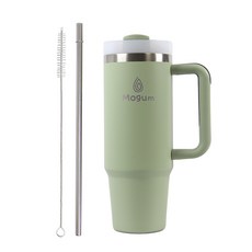 모굼 보온 보냉 대용량 손잡이 스텐 텀블러, 1개, 900ml, 카키 1개, 900ml, 카키