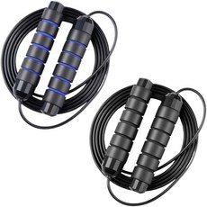 수지나 줄꼬임방지 와이어 줄넘기 2개세트, 블루+블랙, 1개
