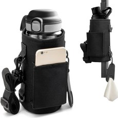 마그네틱 보틀 파우치 텀블러 자석 홀더 물병 가방 등산 물통 커버, 1개, 블랙