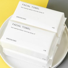피부에 순한 부드러운 일회용 페이셜 세안타올, 1개, 흰색