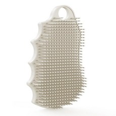 ITokGok 실리콘 바디 스크러버 실버 주입 양면 3-in-1 샤워용 클리닝+마사지+각질 제거 브러시 버퍼 남성 및 여성용 수세미 미끄럼 방지 손잡이 (스톤) 1220, Stone, 1개