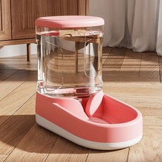 Tiger Pavilion 반려동물 반자동 급수기 3.8L, 1개, 핑크